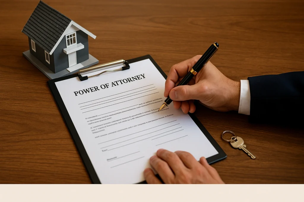 Power of attorney document signed at real estate closing in the U.S.