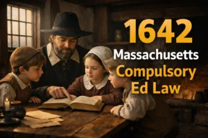 Read more about the article 1642 Massachusetts Compulsory Ed Law: How Education Became a Legal Duty